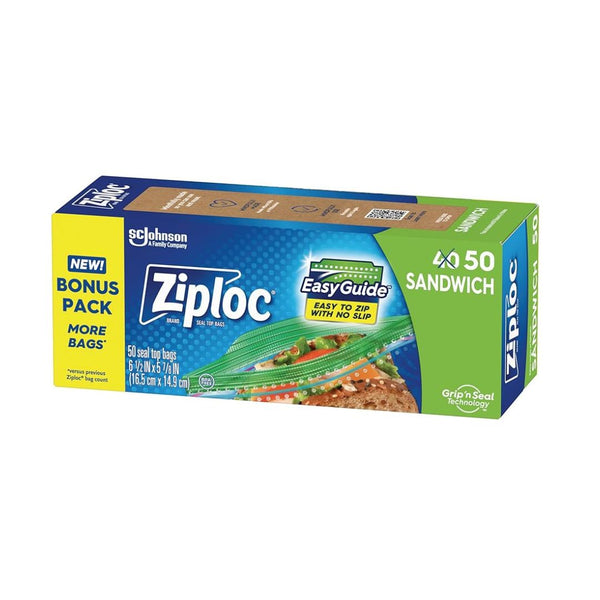 50-Count Ziploc Sandwich Bags