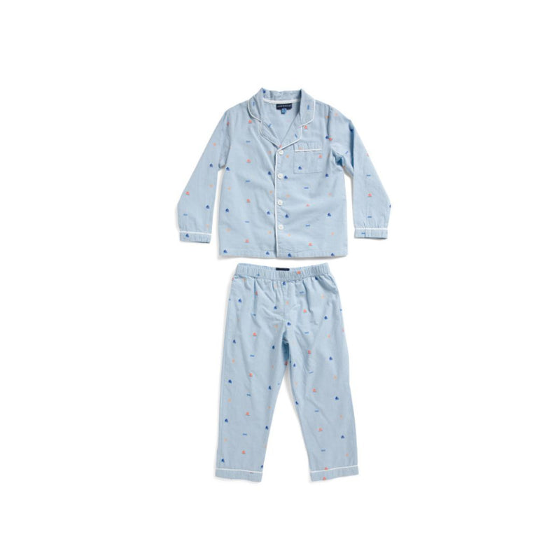 2-Piece Toddler And Little Boys Sailboat Printed Pajamas Set