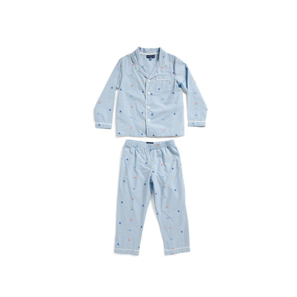 2-Piece Toddler And Little Boys Sailboat Printed Pajamas Set