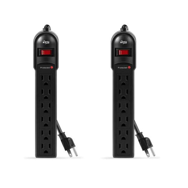 2-Pack KMC 6-Outlet Surge Protector Power Strip