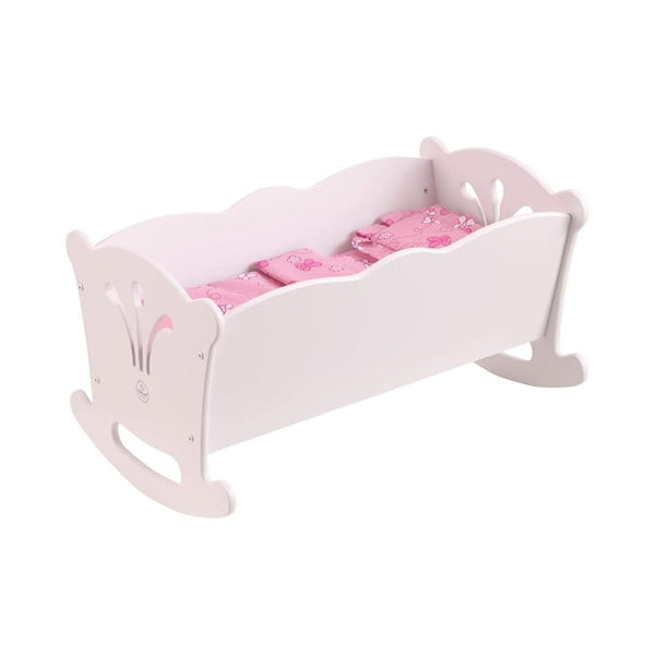 Wooden Doll Rocking Cradle for 18-Inch Dolls