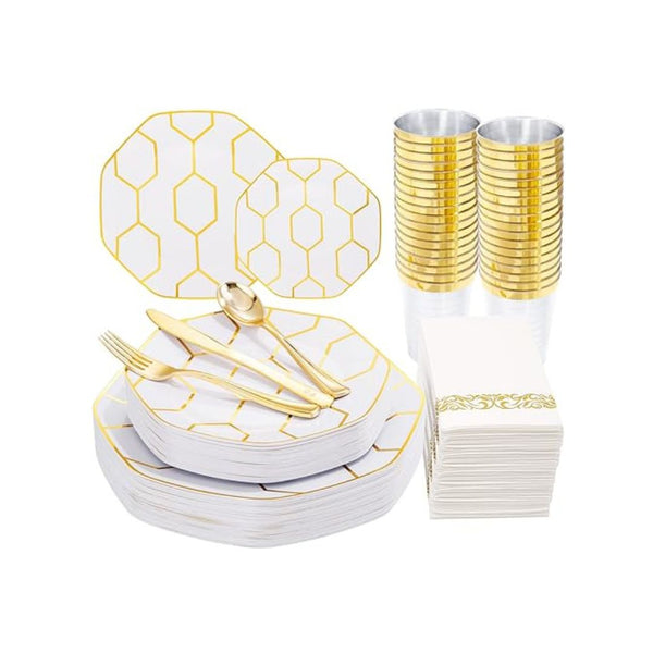 175-Piece Disposable Plastic Dinnerware Set