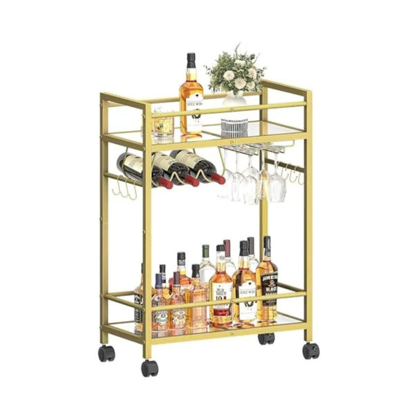 Gold Home Bar Serving Cart