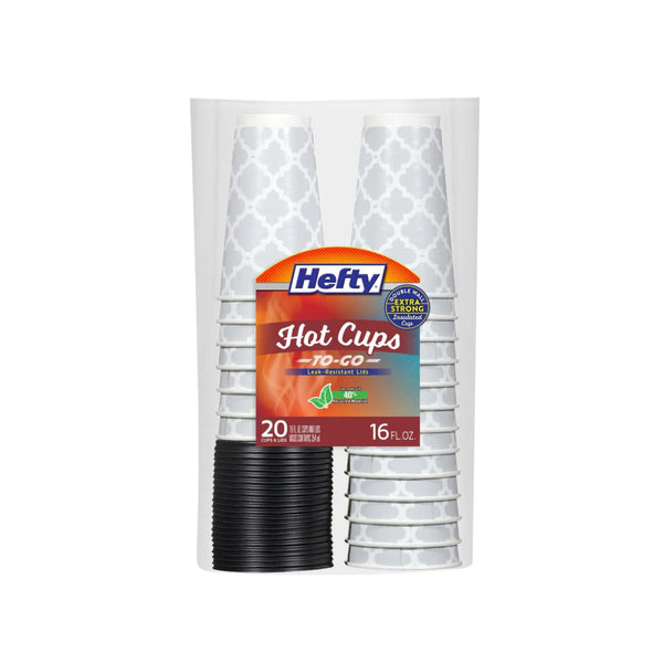 20-Pack Hefty Hot Cups with Lids