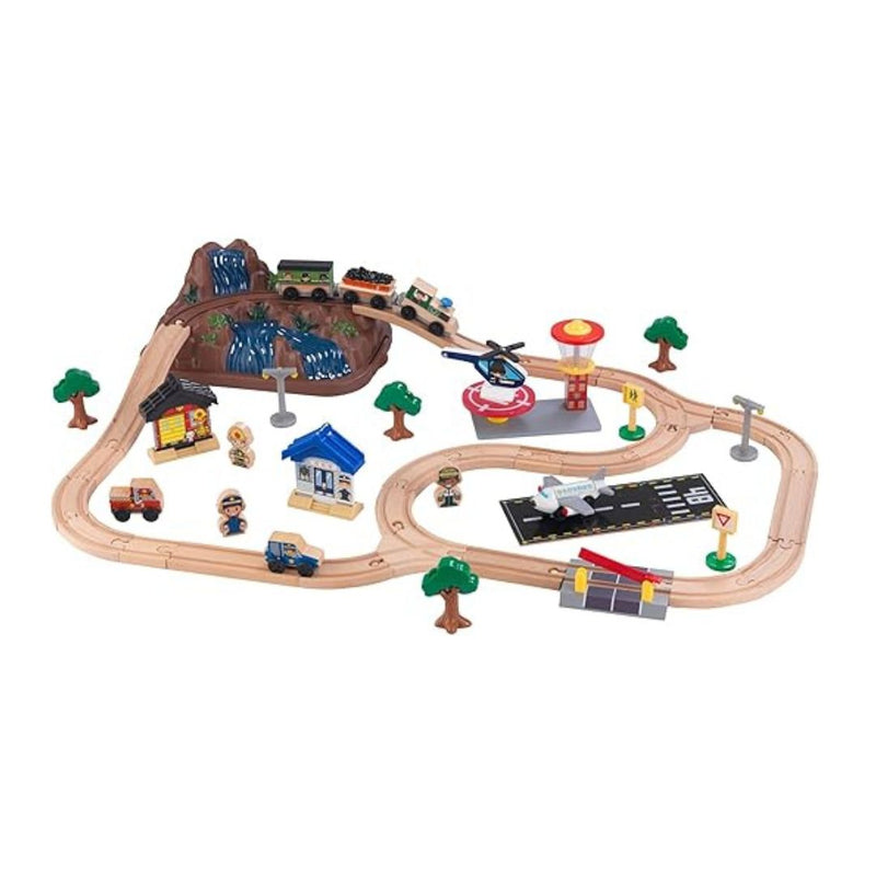 KidKraft 61-Piece Mountain Train Set with Magnetic Train and Tracks