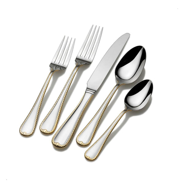 Mikasa Cameo Gold 65 Piece Flatware Set, Service for 12