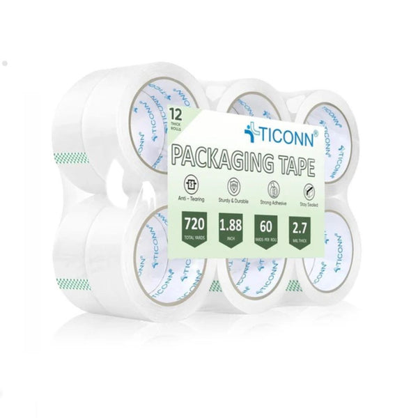 12 Rolls Heavy Duty Clear Packaging Tape
