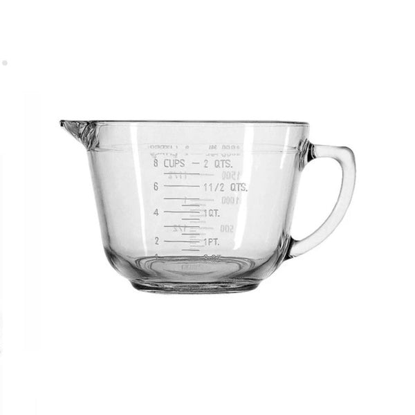 2 Qt Anchor Hocking Glass Batter Bowl w/ Spout