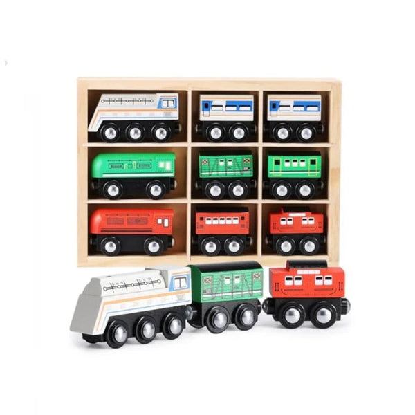 9-Piece Wooden Magnetic Train Set