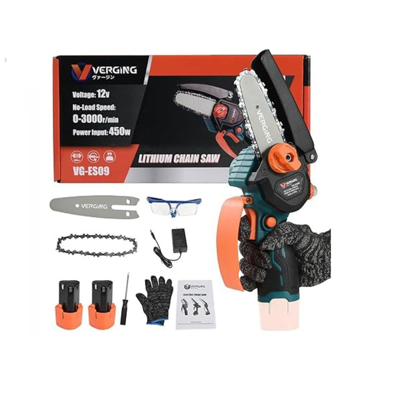 Cordless Mini Chainsaw with 2 Batteries
