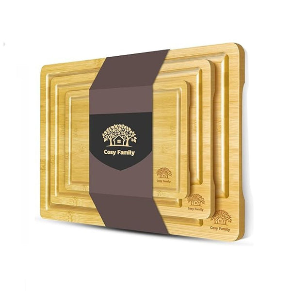 3-Pack Bamboo Cutting Boards with Juice Groove