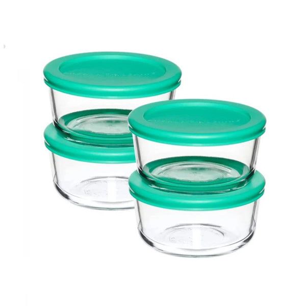 4‑Pack Anchor Hocking 2‑Cup Glass Storage Containers w/ Lids (2 Colors)