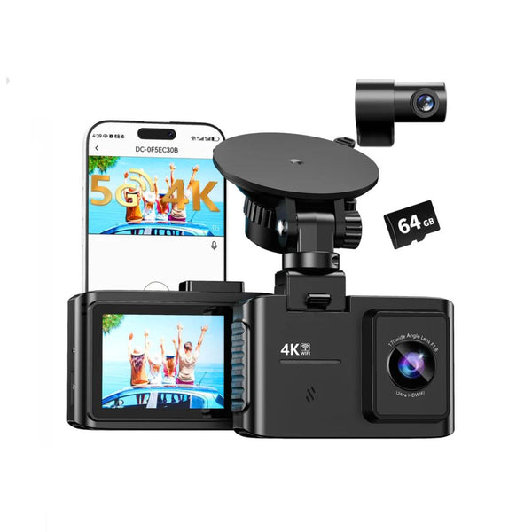 4K Dual Channel Dash Cam with WiFi & Night Vision