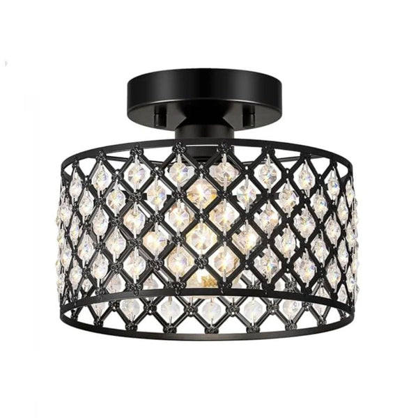 Black Crystal Ceiling Fixture