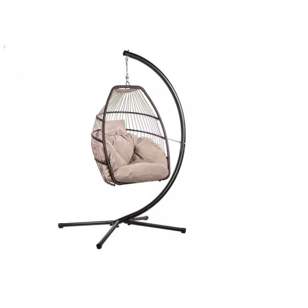 Wicker Egg Chair with Stand