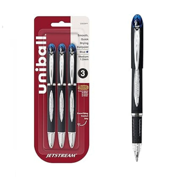 3-Count Uniball Jetstream Ballpoint Pens