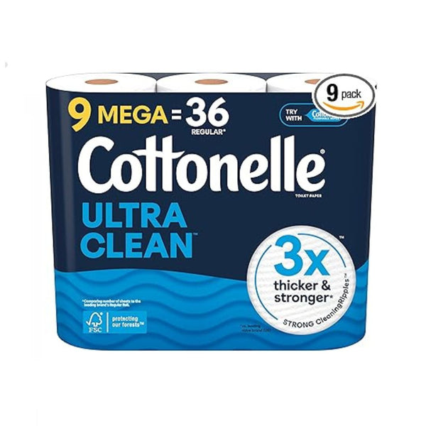 9 Mega Rolls = 36 Regular Rolls Cottonelle Toilet Paper