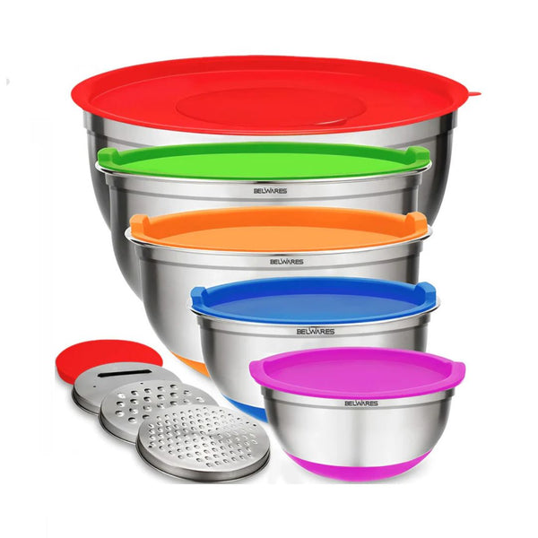 5-Piece Belwares Stainless Steel Mixing Bowls Set