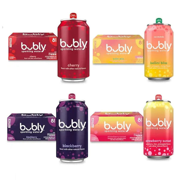 24 Cans of bubly Sparkling Water (4 Flavors)