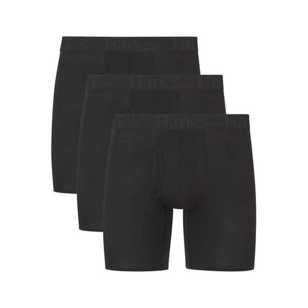 3-Pack Hanes Men's Supersoft Viscose Boxer Briefs (2 Colors)