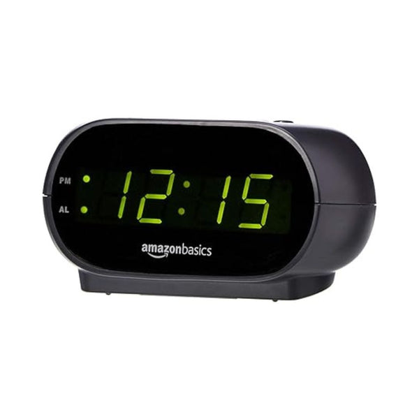 Amazon Basics Small Digital Oval Alarm Clock