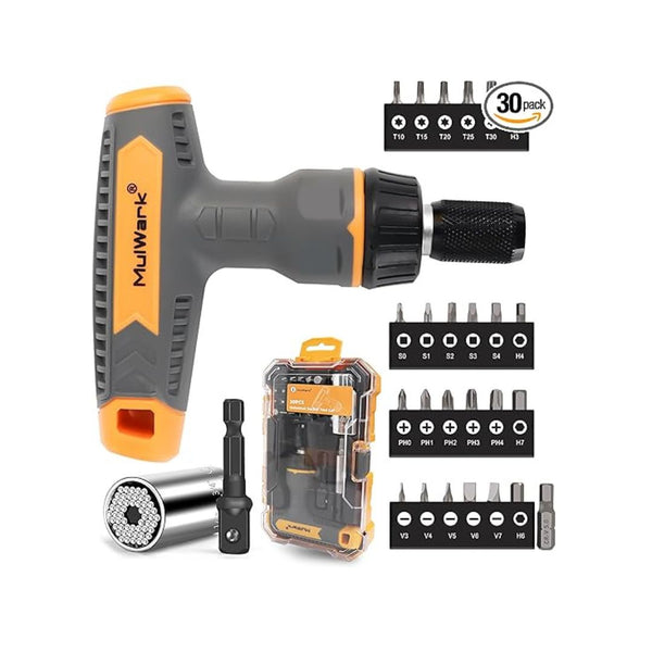 30 Piece Universal Socket Tool with Power Drill Adapter