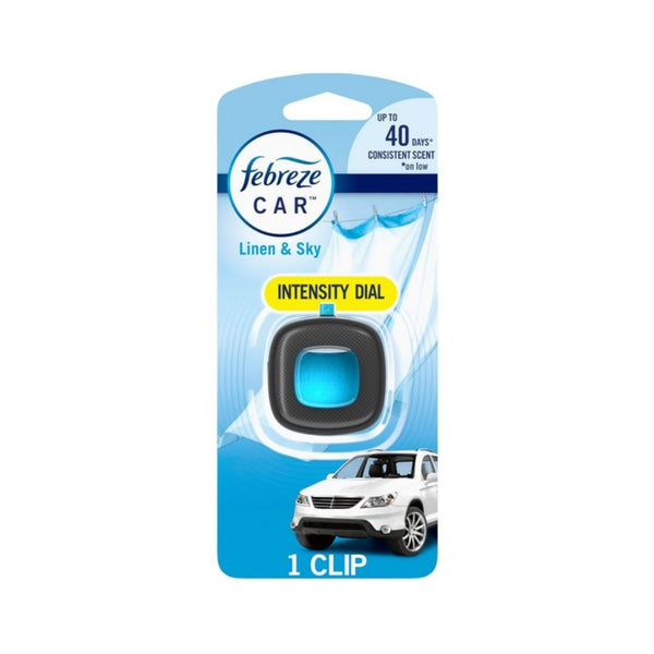 Febreze Car Air Freshener Vent Clip, Linen & Sky