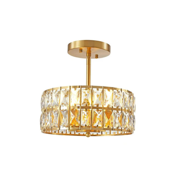 4-Head Crystal Semi Flush Mount Chandelier