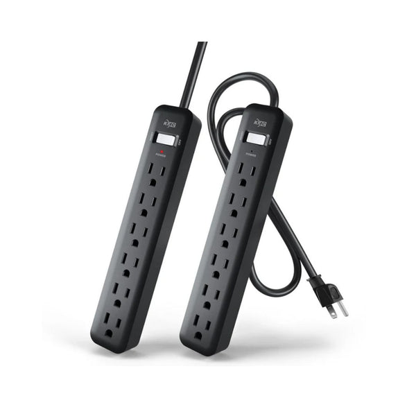2 Pack KMC 6-Outlet Power Strip with Extension Cord