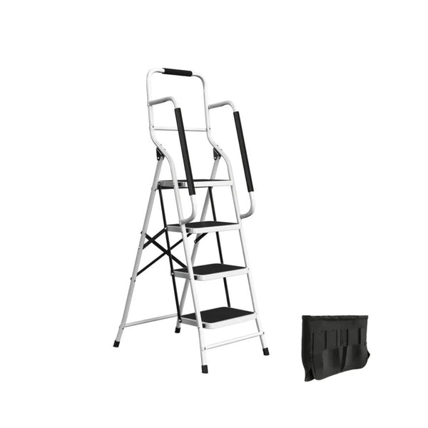 4 Step Folding Ladder with Handrails by Stalwart