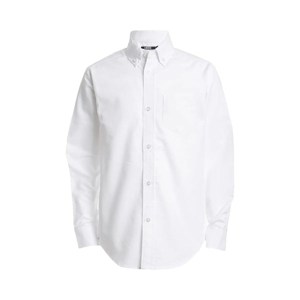IZOD Boys' Long Sleeve Solid Button-Down Collared Oxford Shirt