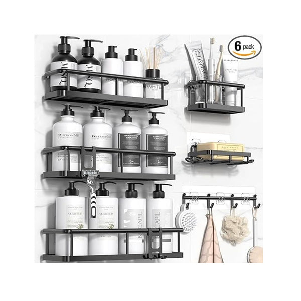 6 Large Shower Organizers with Soap Holder