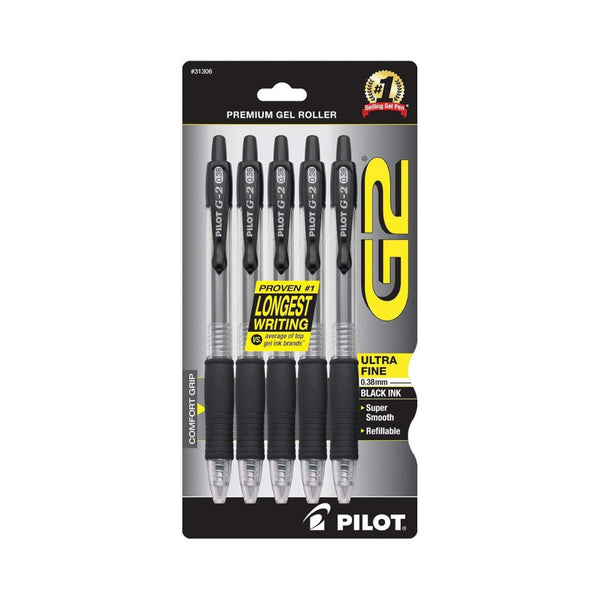 5-Pack Pilot G2 Premium Gel Roller Pens