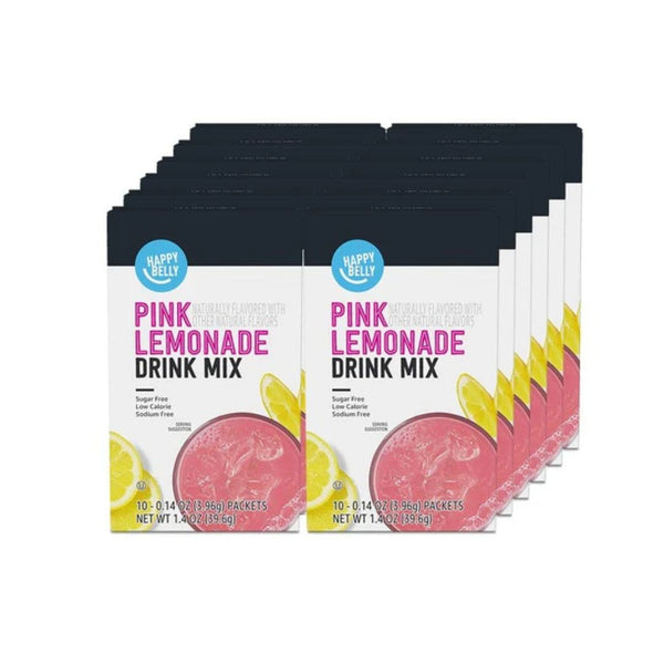 12 Packs of Amazon Brand Pink Lemonade Drink Mix Singles