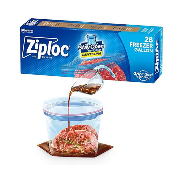 28-Count Ziploc Gallon Food Storage Freezer Bags