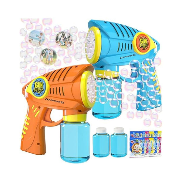 2 Pack Automatic Bubble Guns for Kids Outdoor Play