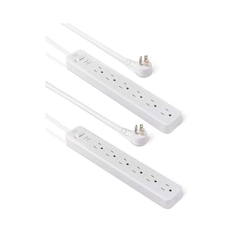 2-Pack Amazon Basics Rectangle 6-Outlet