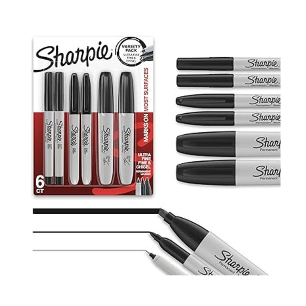 6-Count Sharpie Permanent Markers Variety Pack