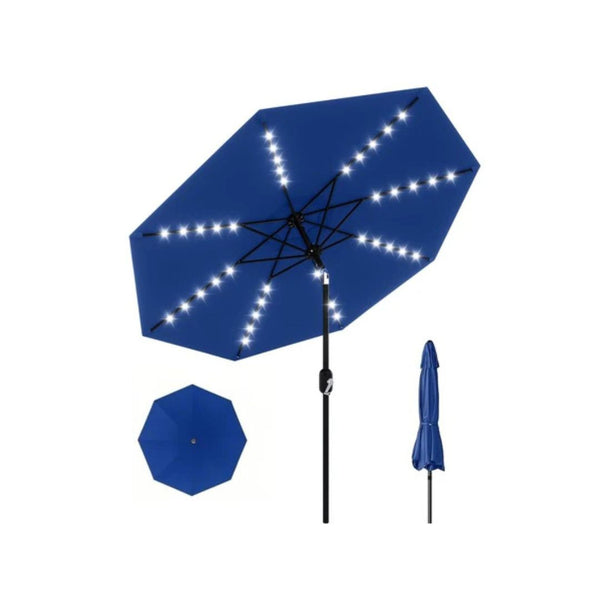 10 Ft Patio Umbrella with 40 Solar LED Lights