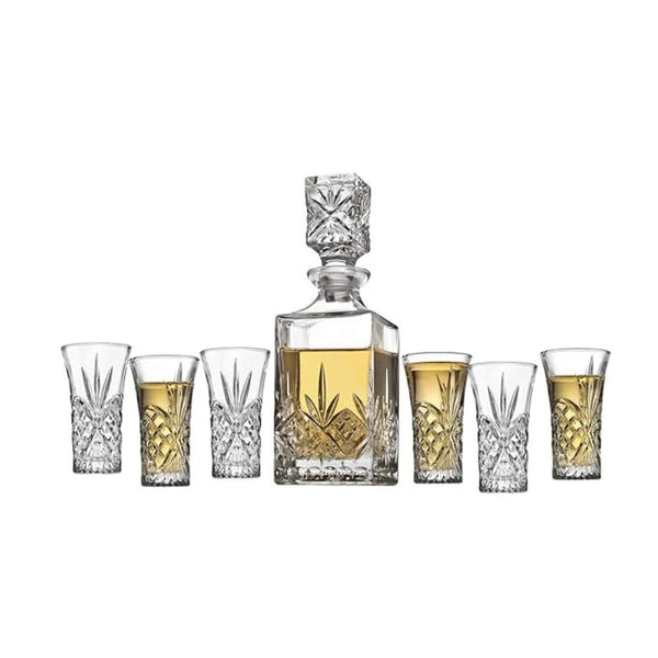Godinger Mini Whiskey Decanter and Shot Glasses Barware Set