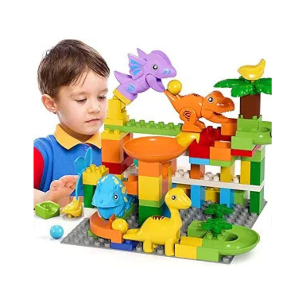 Marble Run Dinosaur Building Blocks STEM Toy Set