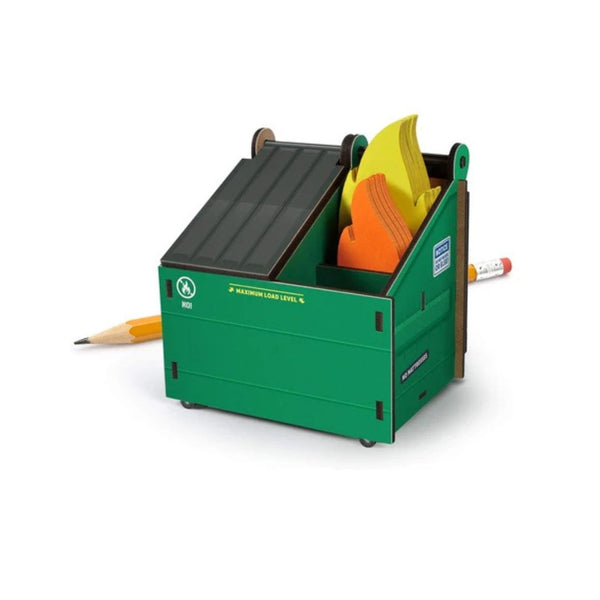 Desk Dumpster Organizer with 100+ Flame Cards