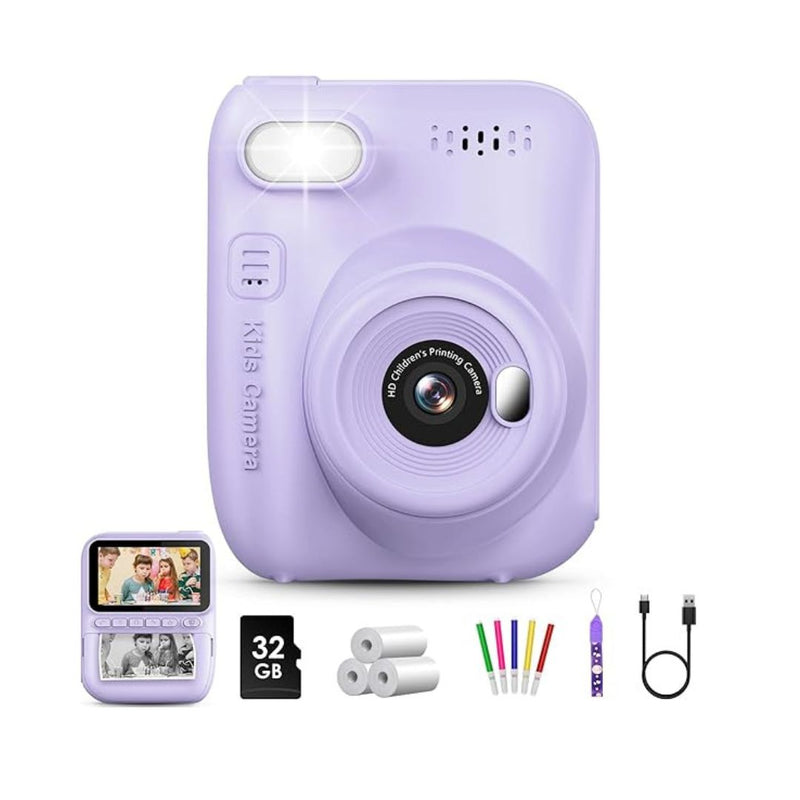 Kids Instant Print Camera 3.0" Screen 32MP Digital