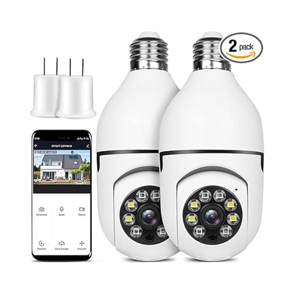 2-Pack Light Bulb Security Camera