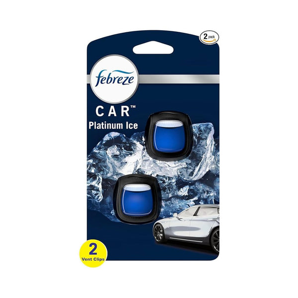 2-Count Febreze Car Air Freshener Vent Clip Platinum Ice Scent