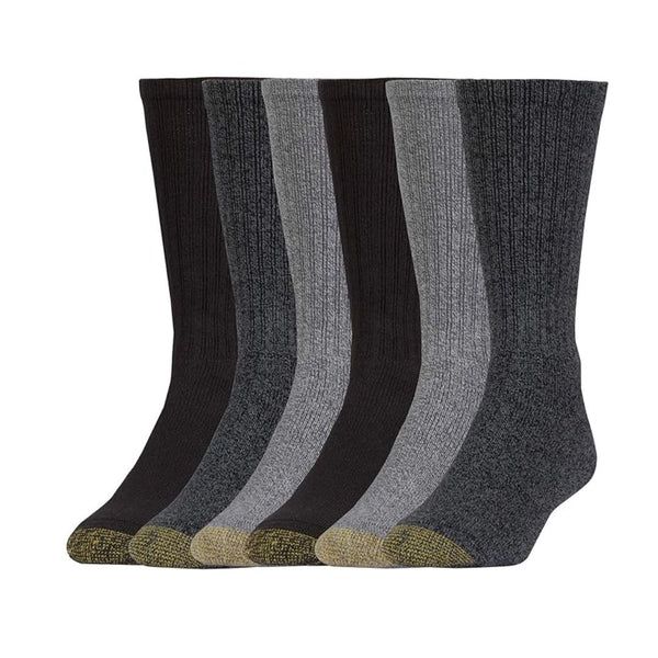 6-Pack GOLDTOE Men's Harrington Crew Socks