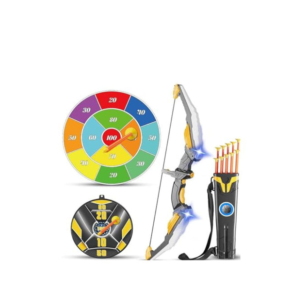 10 Pack Kids Light Up Bow and Arrow Set
