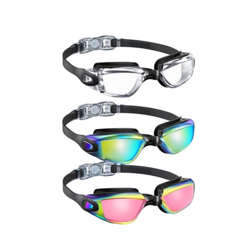 3 Pack Kids Swimming Goggles Anti-Fog UV Protection