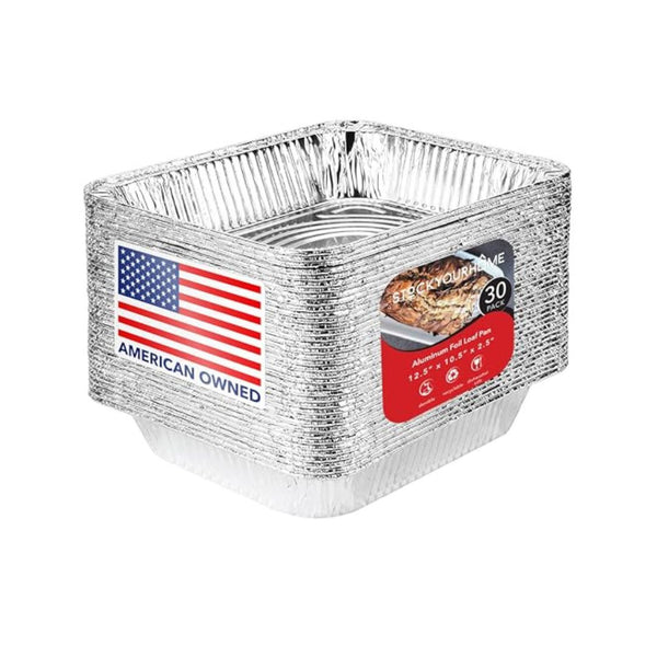 30-Pack 9x13 Disposable Foil Pans Half Size Deep