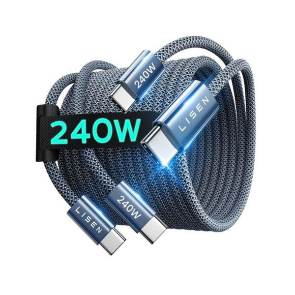 2-Pack 240W Lisen 6.6-Ft USB-C Cables